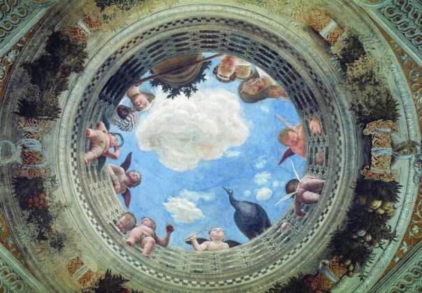 Ceiling, Camera degli Sposi, Ducale Palace, Mantua. Andrea Mantegna.